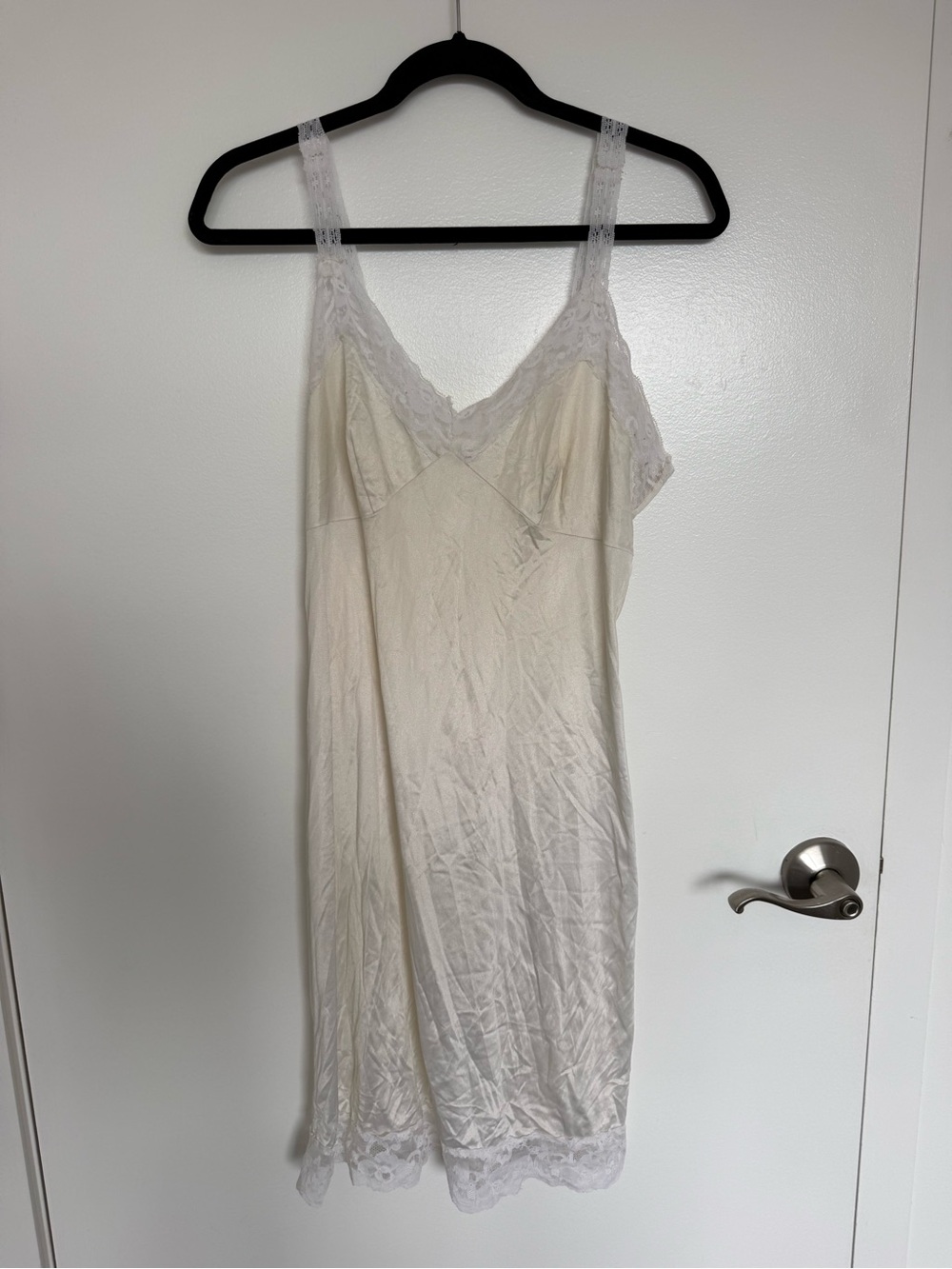 Women's Lace Trim Slip Dress in Ivory